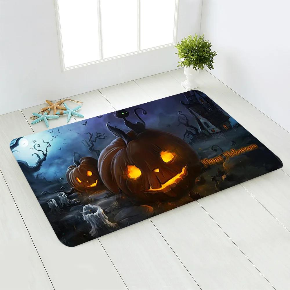 1/2/4PCS Halloween Funny Decoration Door Mat Skull Indoor Entrance Floor Doormat Non Slip Halloween Decor Rubber Welcome Mats