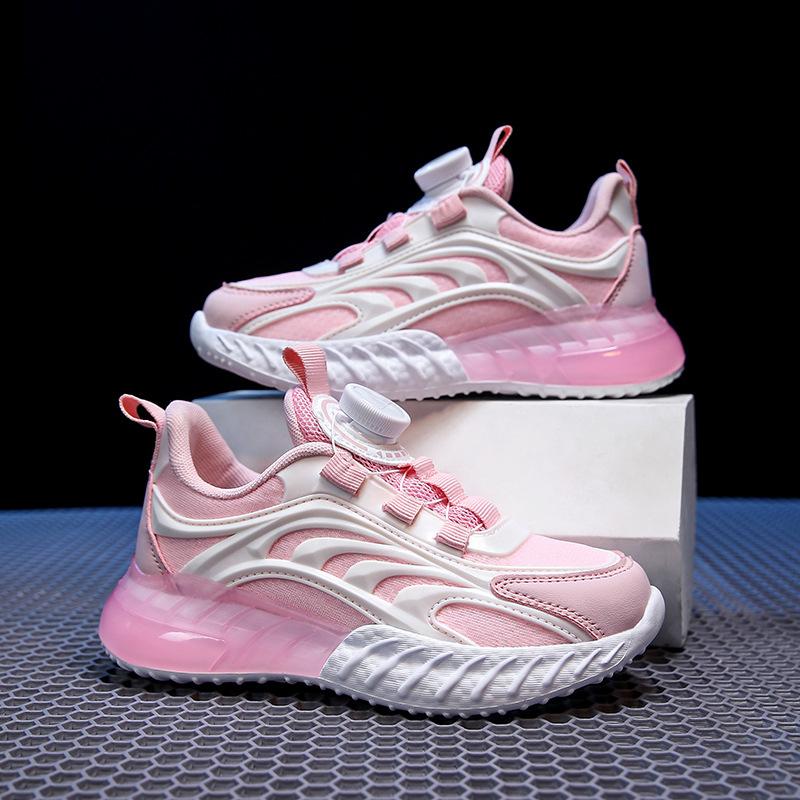 Girls Shoes Children's Sports Shoes 032 Spring and Summer Mesh Breathable Soft Sole Girls Running Shoes Pink Dad Shoes