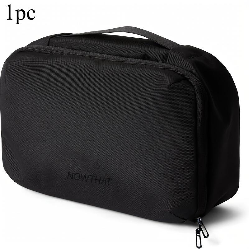 

1pc Travel Portable Makeup Bag Camping Toiletry Bag Multi-Pocket Hanging Makeup Storage Box Nylon Cosmetic Bag Gym Essential Bag 1pc чорний