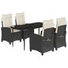 VidaXL Garden Dining Set with Cushions 5 Pcs, Table and Chairs with Adjustable Backrest, Outdoor Furniture, 3212726