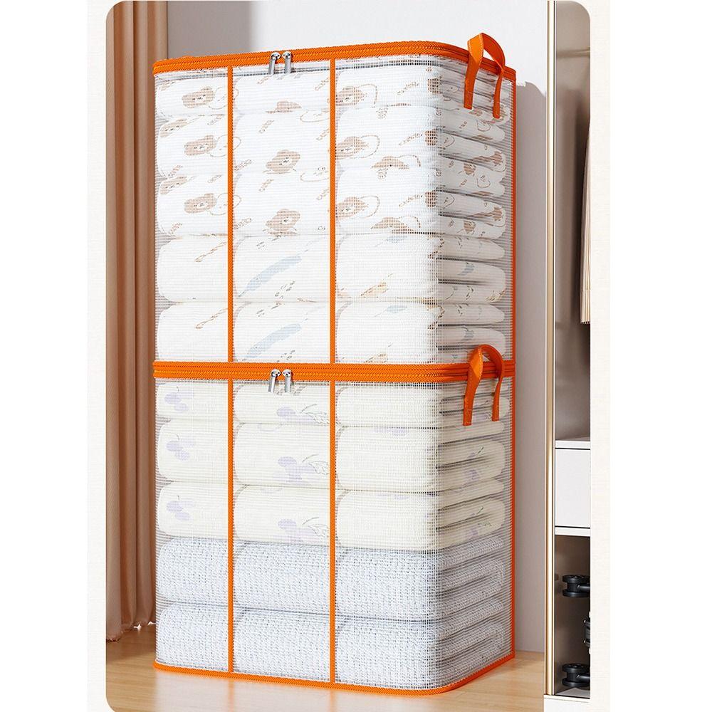 Große faltbare Aufbewahrungstasche Wasserdichte transparente Kleideraufbewahrungsbox mit Reißverschluss Platzsparend PVC Bettdecken-Aufbewahrungstasche Zuhause