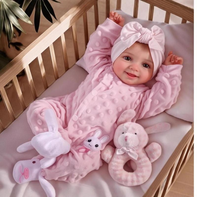 Urocza 16-calowa lalka reborn Sunny z miękkiego winylu, lalka odrodzona, ruchoma, uśmiechnięta, realistyczna lalka niemowlęca z kompletnymi akcesoriami dla dzieci w wieku 3+ lat, prezenty