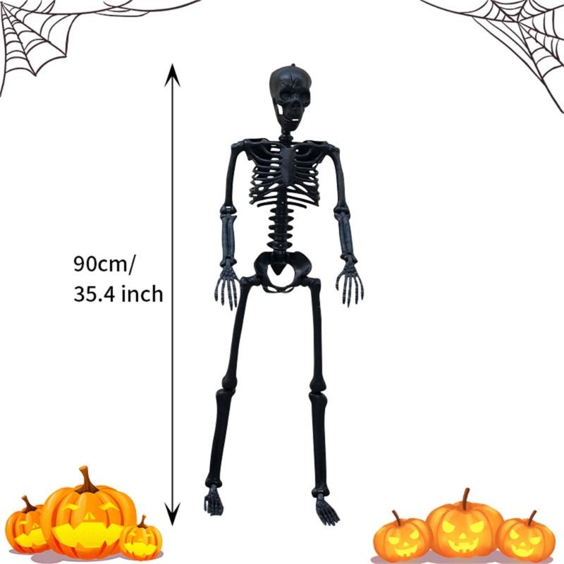 Realistic Full Body Human Bone Halloweens Props Flexible Joints Portable Plastic Indoor Outdoors Decoration