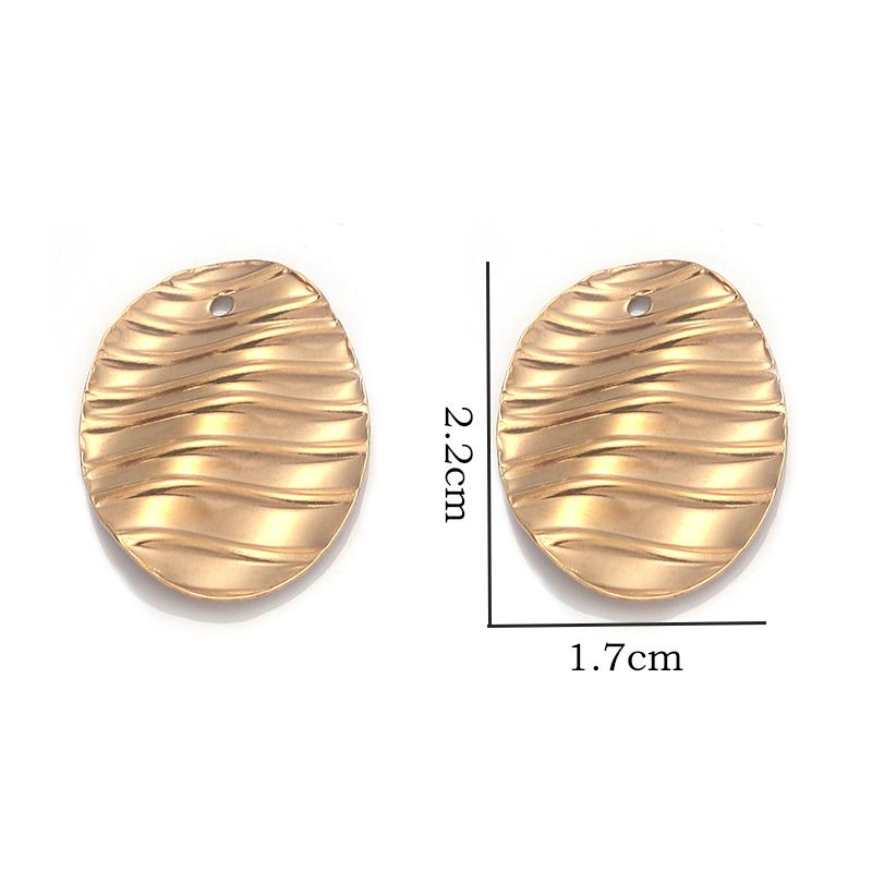 10Pcs/Lot Stainless Steel Earring Pendant Steel Gold Stripe Multi Size Style Pendant Diy Fashion Earhook Necklace Accessories