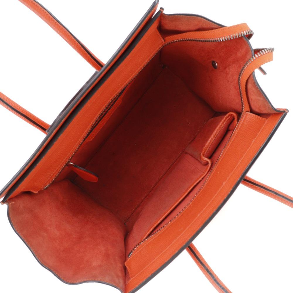 CELINE Luggage micro Handbag Red Calfskin Women Used