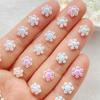 100Pcs Cute Resin Mini Christmas Snowflakes Flat Back Ornament Jewelry Making Manicure Hairwear Accessorie
