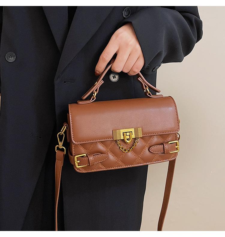 Rhombus bag handbag bag new trendy retro versatile small square bag women's summer high-end versatile messenger bag