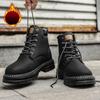 Winter Herrenschuhe Gepolsterte und Verdickte Herrenstiefel Britische Wärme Rhabarberstiefel Arbeit High-Top Baumwollschuhe Bequeme Minimalistische Vielseitige Schuhe