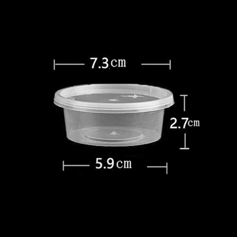 One Box Of 100pc Plastic Takeaway Sauce Cup Containers Food Box With Hinged Lids Pigment Paint Box Palette Disposable Box