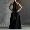 Women's Summer 2 Piece Outfits Backless Halter Sleeveless Top And Wide Leg Pants Sets Casual Vacation Matching Lounge Set