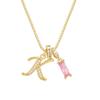Kreuz Trend Rosa Diamant Schlüsselbein Halskette: Personalisierter 26-Buchstaben-Anhänger im Europäischen & Amerikanischen Mode-Stil
