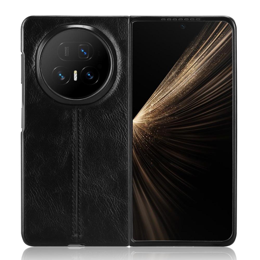 For Honor Magic V5 5G Case Stitching Line PU Leather Coated PC Phone Cover