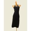 Foreign Trade Original Order High-End Pearl Collar Narrow Shoulder Long Dress Sleeveless Plus Size Knitted Temperament Dress