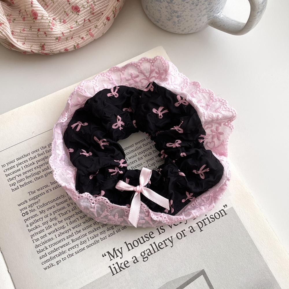 Y2K Bow Hair Scrunchies Cloth Balletcore Hair Ring Cute Bow Hair Rope Daily