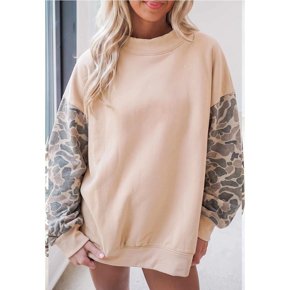 Women S Loose Fit Camouflage Pullover Long Sleeve Sweatshirt