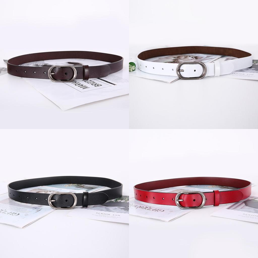Genuine Leather Double Layer Belt For Women With Vintage Style And Small Pin Buckle For Dresses