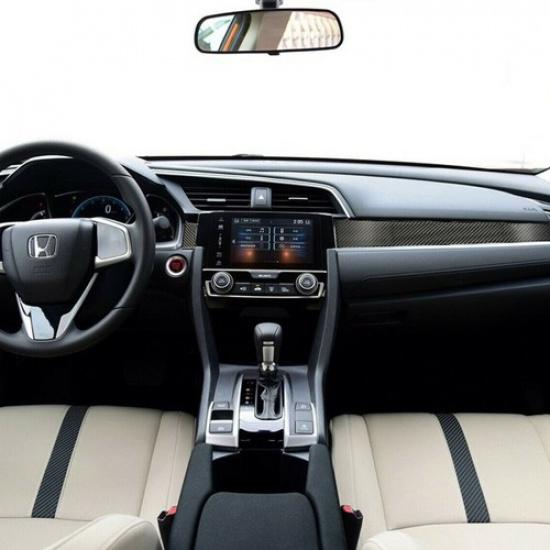 Carbon Fiber Center Dashboard Console Cover Trim Sticker For Honda Civic 2016 up