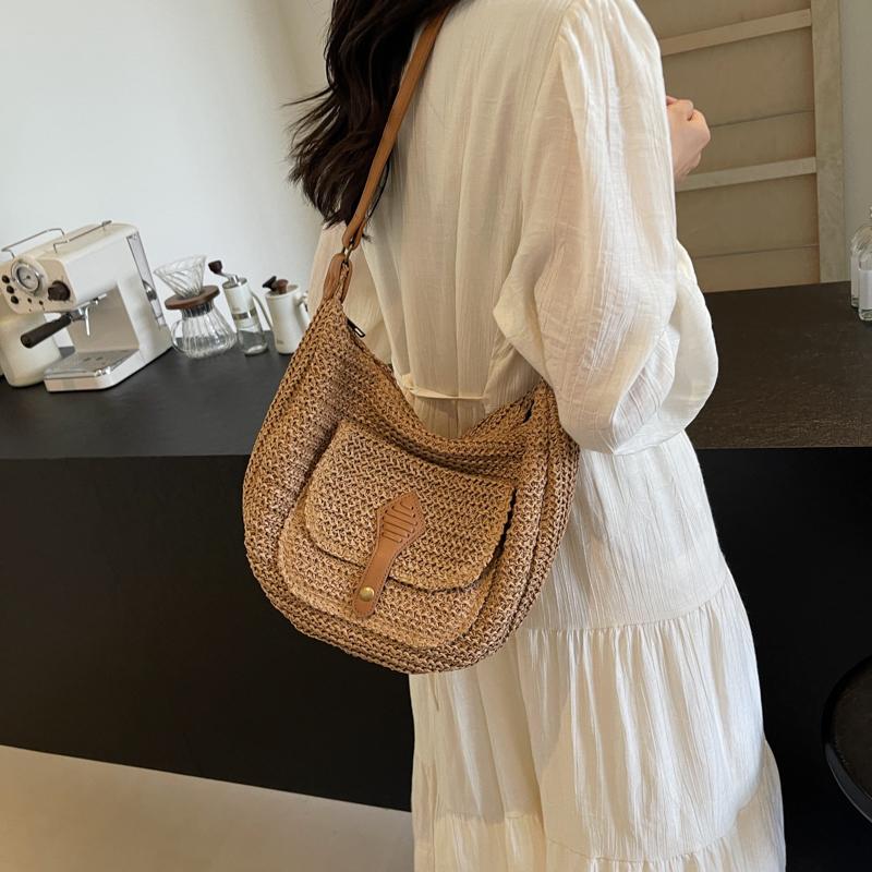 Casual Straw Crossbody Bags Simple High Quality Versatile Fashion Grace Shoulder Bags for Women 2024 Commute Vacation Hot Sale