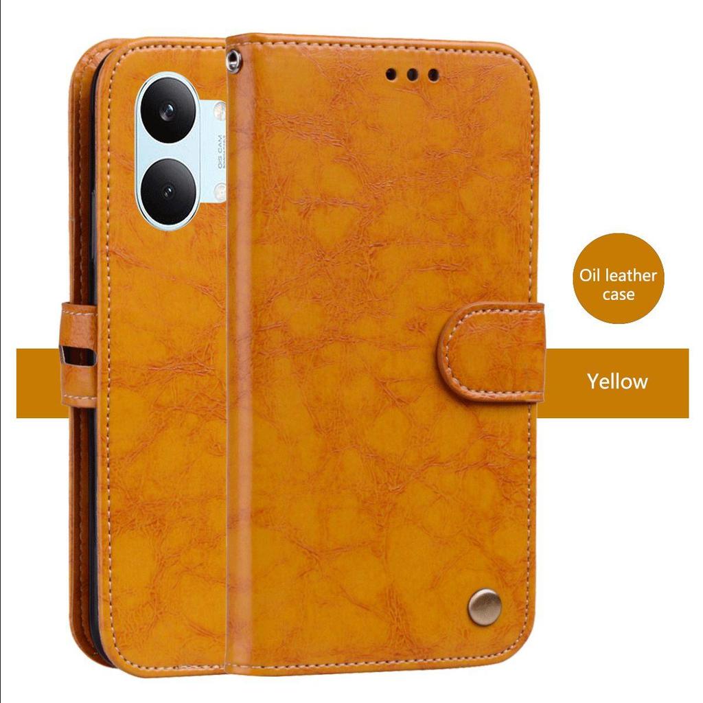 Vintage Crazy Horse Texture PU Leather Flip Wallet Phone Case for Xiaomi POCO X8 Pro Max Card Holder Kickstand Shockproof Protective Cover