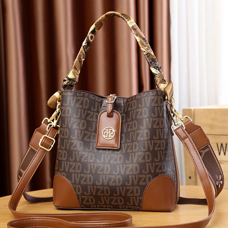 Women Handbags and Purse Ladies Vintage Bucket Crossbody Shoulder Bag Retro Top Handle Hobo Bag with Two Adjustable Straps