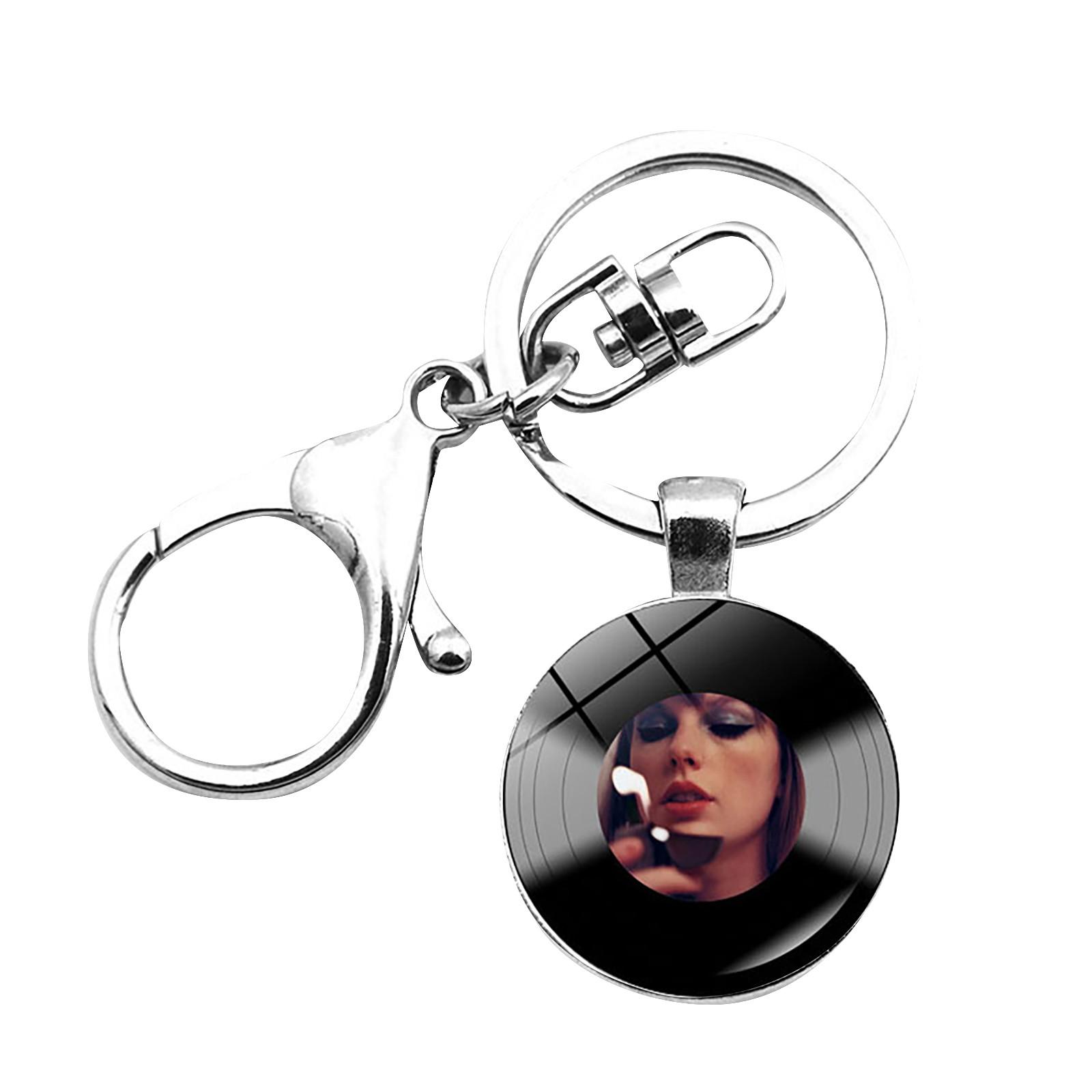 

Stainless Steel Keychain Vinyl Record Pendant Lobster Clasp Key Ring Pendant One Size