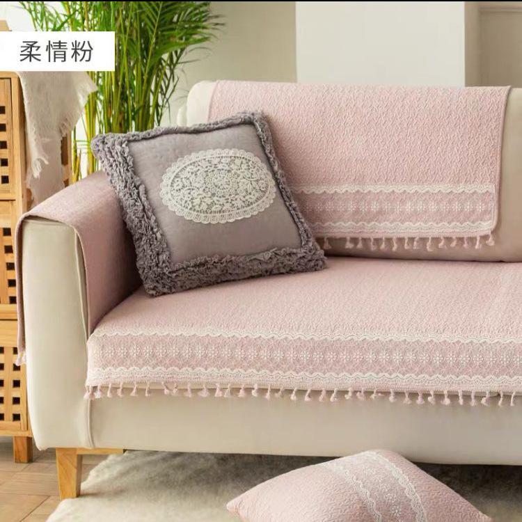 American-style Sofa Cushion Stereo Embroidery Light Luxury Living Room Sofa Cover Four Seasons Universal Non-slip Cushion