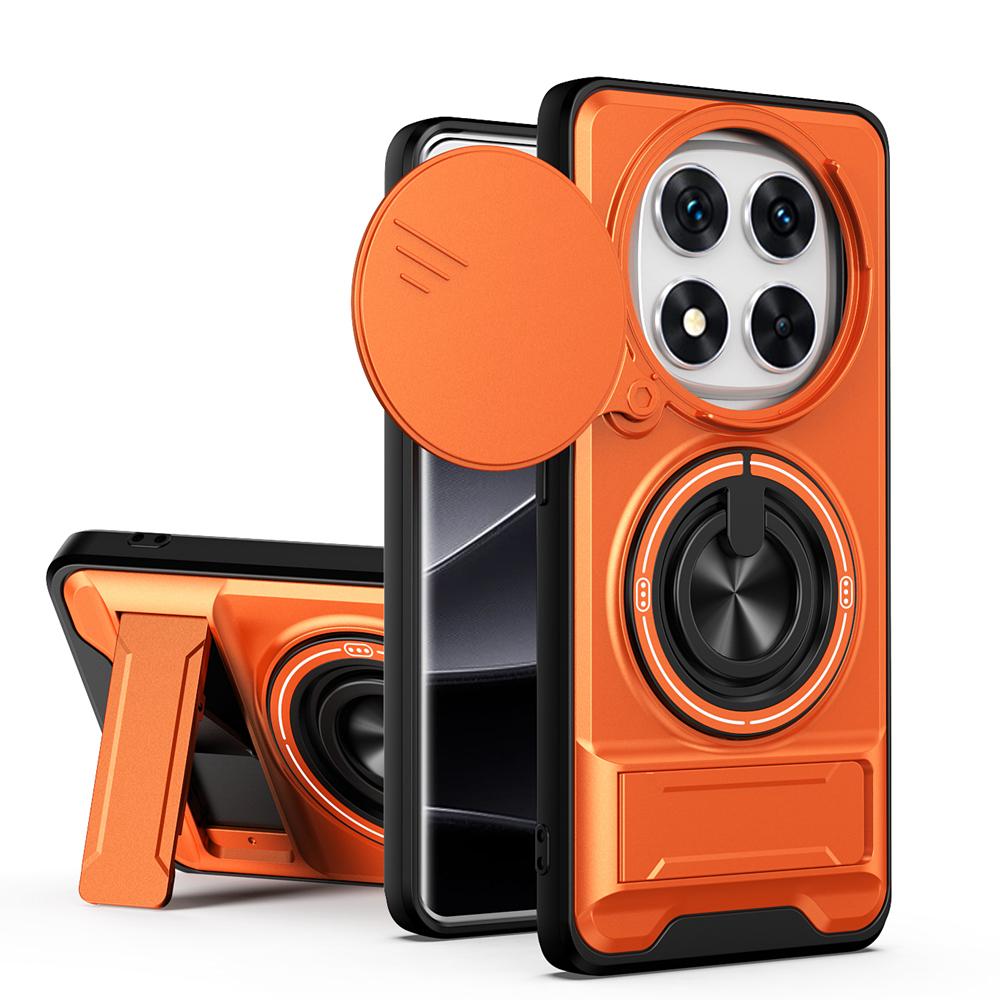 KEYSION Magnetic Phone Case for Redmi Note 14 Pro 4G 5G 14 Pro+5G Slide Camera Protection Upright Kickstand Ring Shockproof Cover for POCO X7