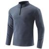 Maglia da Uomo Autunnale con Zip Corta Maglietta a Maniche Lunghe da Uomo Traspirante Elastica per Sport all'Aria Aperta e Tempo Libero