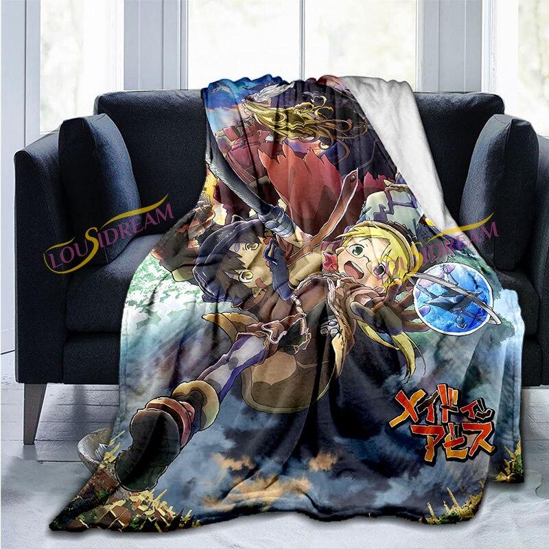 Anime feito no abismo impressão lance cobertores bebê quente sofá cama sala de estar durável decoração para casa cobertor de flanela para adultos e crianças