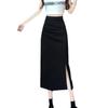 Irregular Slit Pleated Long Skirt - Spring & Autumn 2024, Women's High-Waist A-Line