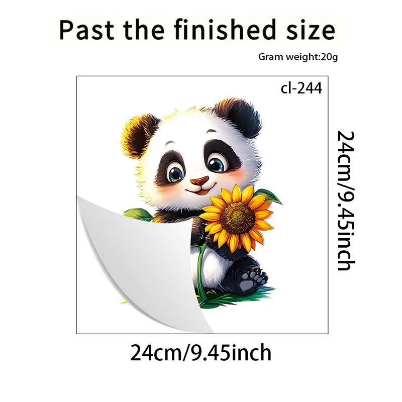 Cute Cartoon Panda Sunflower Toilet Wall Sticker Self-Adhesive Waterproof Removable Bathroom Home Decor Art