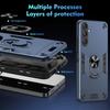 KEYSION Shockproof Armor Case for Samsung A17 5G Soft Silicone+PC Metal Ring Stand Phone Back Cover for Galaxy A17 5G
