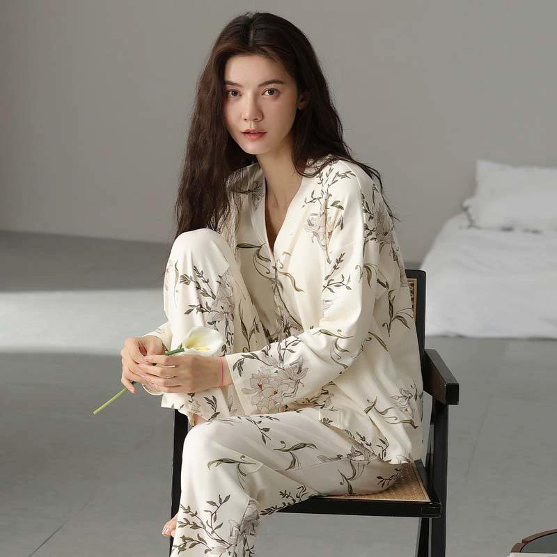 Pijamale Cardigan Dama Modele Primavara si Toamna Toamna Maneca lunga Serviciul Acasa