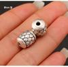 S999 Sterling Silver Woven Square and Barrel Spacer Beads - Retro Lu Lu Tong DIY Braiding Accessories