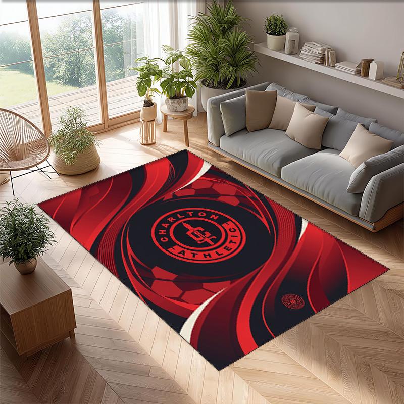 Tappeto Morbido Antiscivolo per Interni con Motivo Calcio Charlton Athletic FC Tappetino Decorativo Sportivo per Camera da Letto