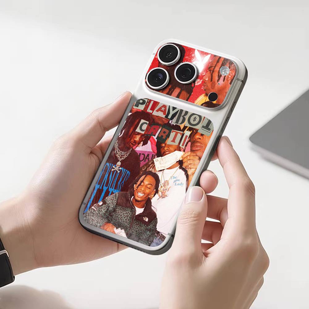 P-playboi Carti I AM MUSIC Wrap Sticker for iPhone17 Pro/17pro Max Phone Decal Skin Rear Protector Case Film Full Cover