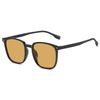 Uv400 Protection Tea Brown Sunglasses Travel And Street Style  New Square Frame Shades Men'S Driving Sun Glasses Unisex