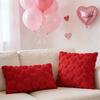 Valentine's Day Cushion Cover Fuzzy Love Heart Throw Pillow Cover Plush Pillow Case with Hidden Zipper for Sofa Bedroom Living Room Decor