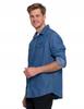 Men's Cotton Denim Shirt Elegant Modern Classic MORAJ XL BLUE