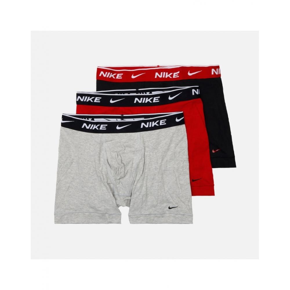 

Nike Everyday Stretch Cotton Fly Boxer Briefs Panties 3 Pack Ke1107 012 black red grayS