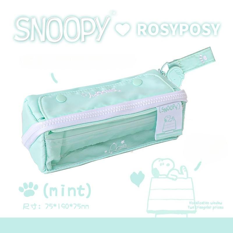 RosyPosy soft furnishings, Snoopy joint prism pencil case, pencil case large capacity dirt-resistant pain window stationery bag мятный
