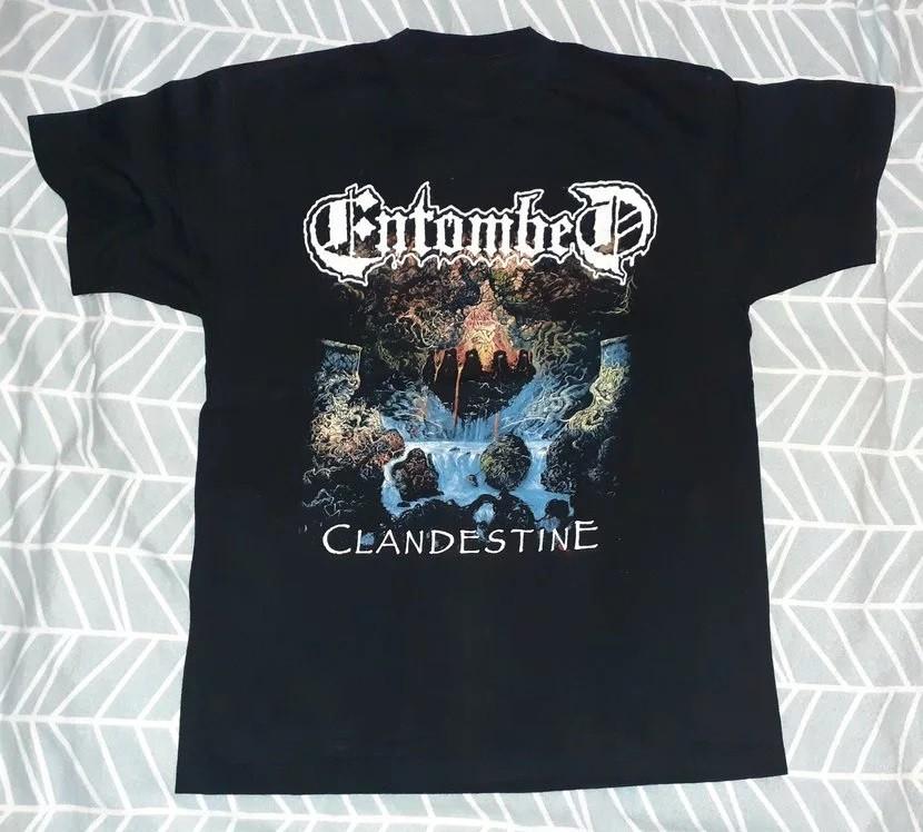 Vintage ENTOMBED Clandestine Death Metal Geschenk Für Fans Unisex S-5XL T-Shirt