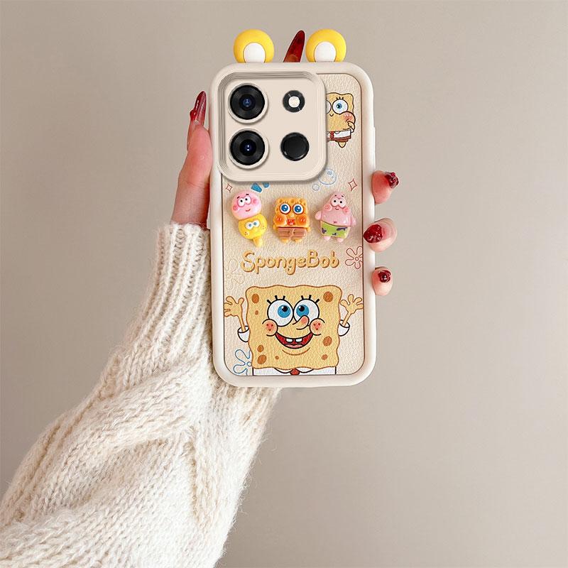 KEYSION Cute Ear 3D Cartoon Case for TECNO Spark Go 2023 Pop 7 Pro with Bracelet Silicone Shockproof Phone Cover for Infinix Smart 7