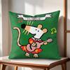 Cute Bobo the Mouse Cushion Cover Natural Linen Organic Fabric DoubleSided Printing Couch Pillow Covers Home Decor