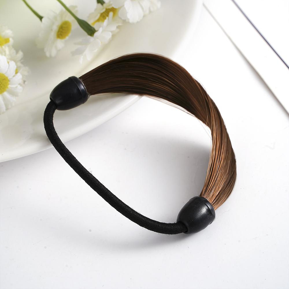 Rubber Band Made Of Hair Rope Simulation Wig Head Rope Wig Hair Ring Straight Hair Tie Ponytail Elastic Hair Accessories