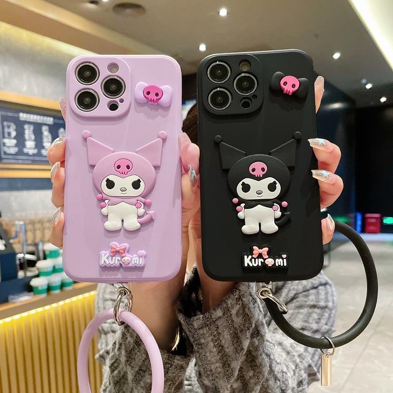 3D cartoon for Samsung S25 mobile phone case A27 little witch Kulomie xcover5 ring hand rope soft