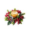 Artificial Berries Pinecone Pine Christmas Wreath Table Home Xmas Candle Wreath Candlestick Wreaths Party Decoration