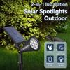 Unique Design 18 Led Spot Light Waterproof Garden Led Solar Stake Spotlight For Pathway Landscape Lawn Outdoor Decor