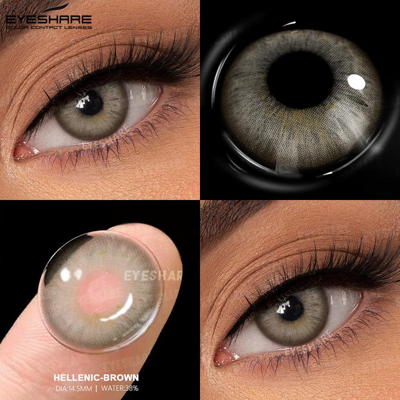EYESHARE Blue Colored Contact Lenses Natural Brown Eye Makeup Contacts Grey Color Lens Korean Softlens Yearly Cosmetics for Women