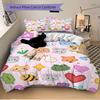 3pcs Cute Animal Stickers Bedding Set, Breathable And Soft, Suitable for All Seasons Machine Washable, Suitable for Bedroom Decoration,yy250822146